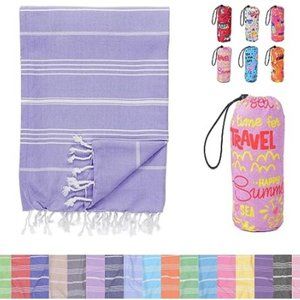 Oversized 100% Turkish Cotton Beach Towel w/ Matching Travel Bag